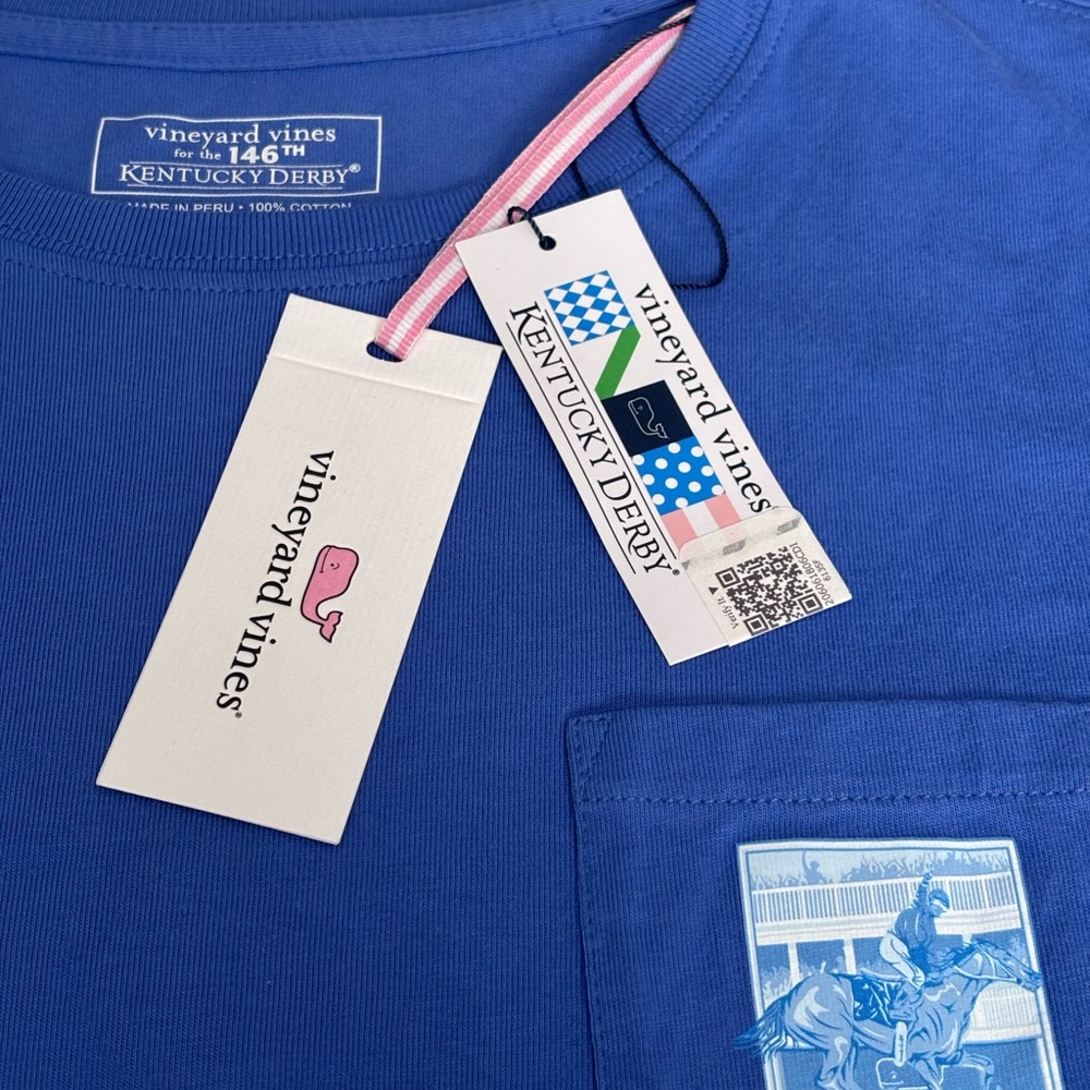 Vineyard Vines 146th Kentucky Derby Long Sleeve blue shirt. Women’s size sm.NWT - Picture 4 of 13